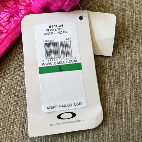 Oakley impact banded hipster hibiscus size large pink bikini bottom NWT - Picture 4 of 11